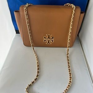 Tory Burch Women Purse Tory Burch Britten Adjustable Shoulder Bag Brown